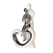 Romanze Paar Sculptuur Zilver Wit