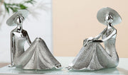 Diva Zittende Lady Figuur Zilver