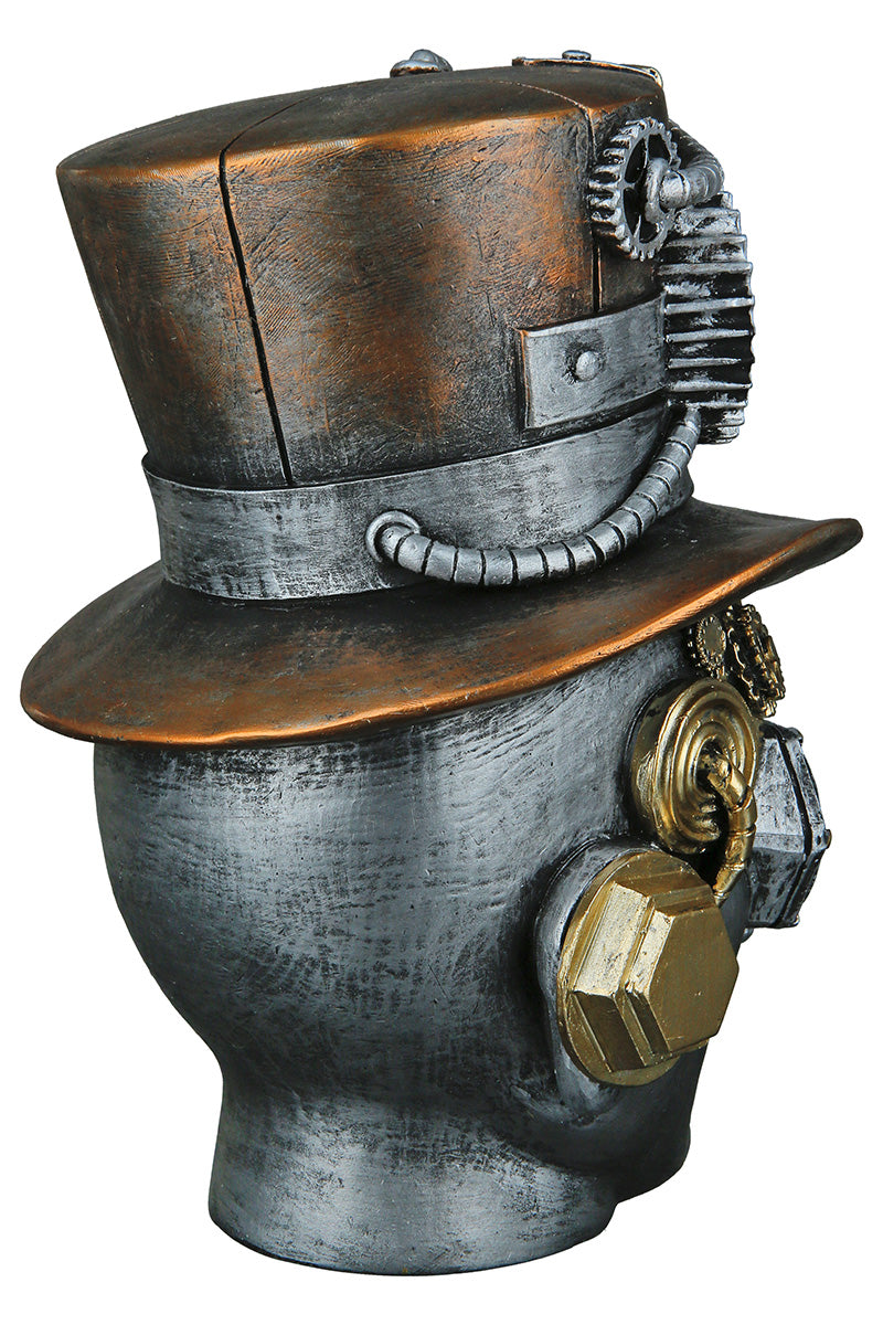 Steampunk Mannenhoofd Decoratie Zilver