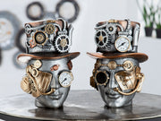 Steampunk Vrouwenhoofd Decoratie Zilver