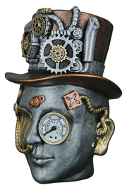 Steampunk Vrouwenhoofd Decoratie Zilver
