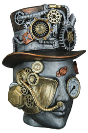 Steampunk Vrouwenhoofd Decoratie Zilver