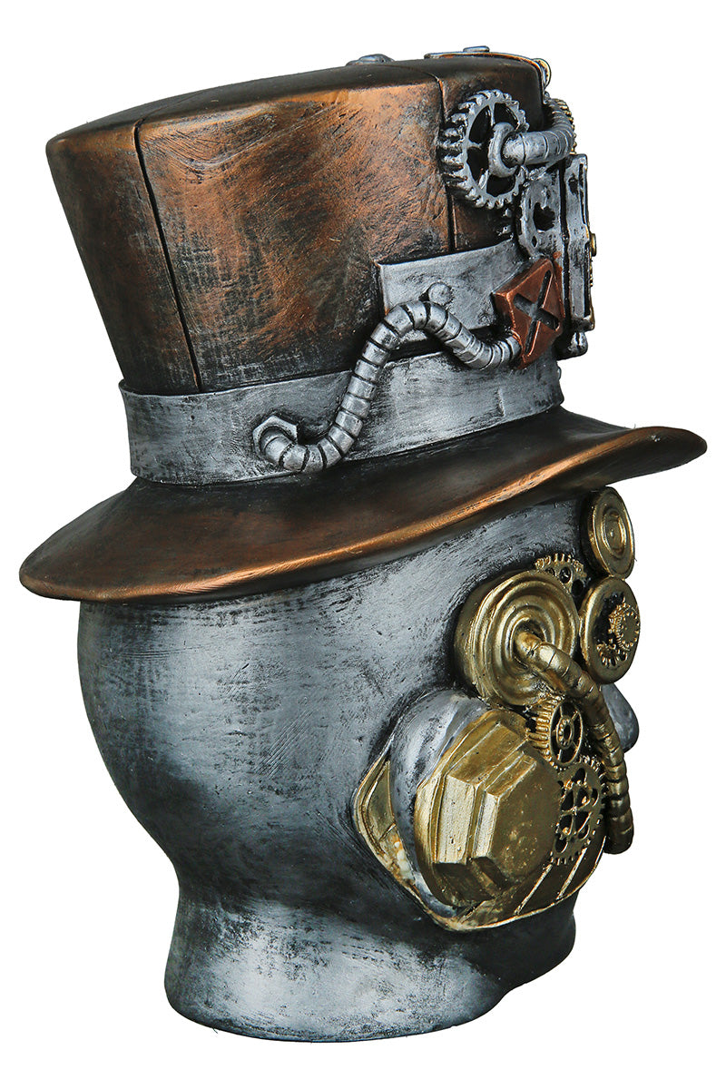 Steampunk Vrouwenhoofd Decoratie Zilver
