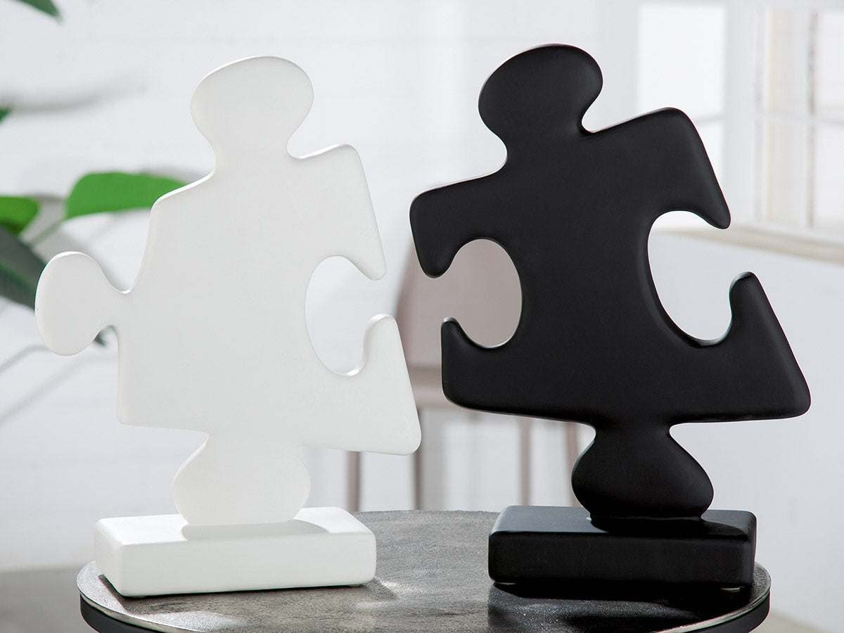 Witte Puzzle Sculptuur Modern