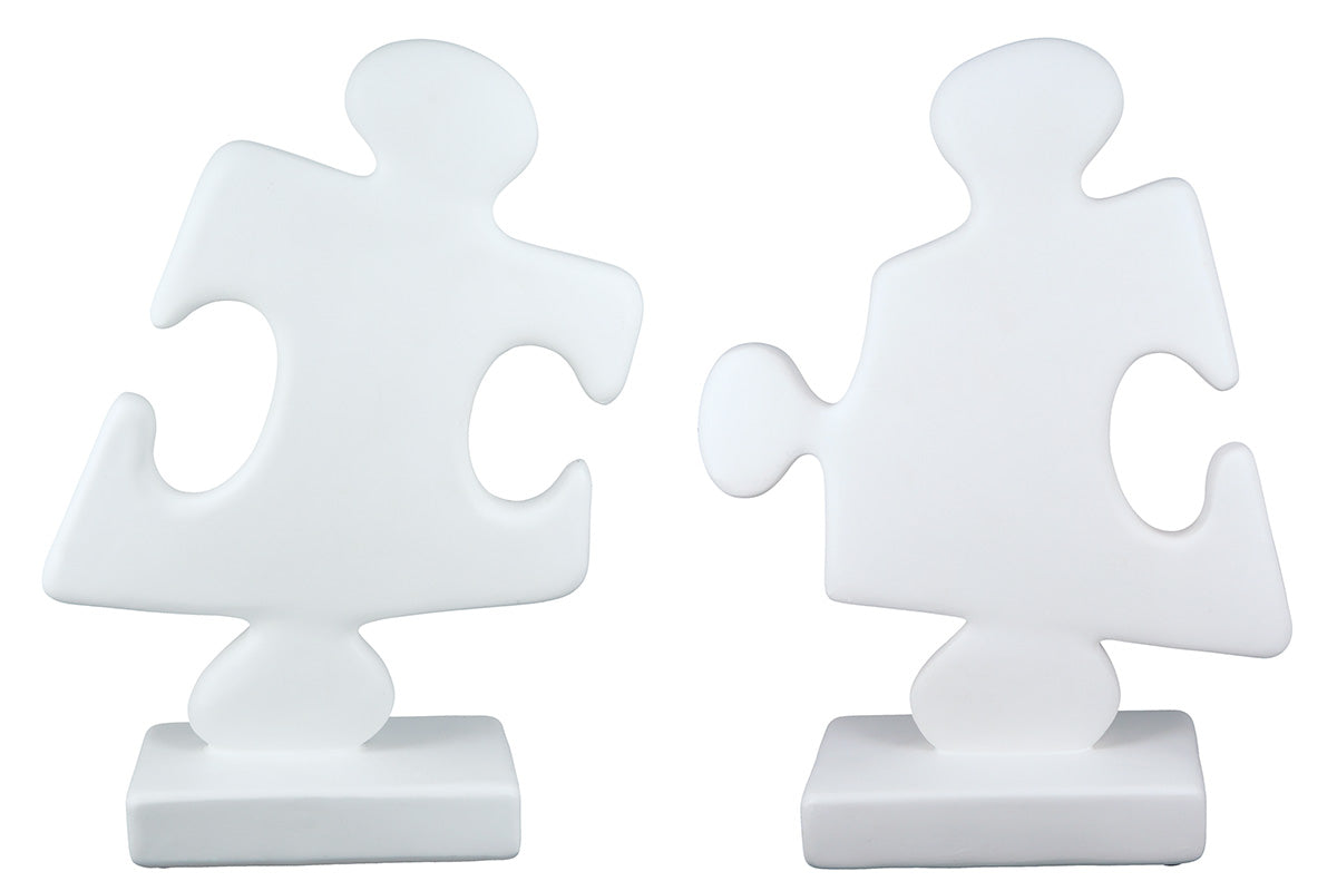 Witte Puzzle Sculptuur Modern