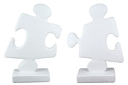 Witte Puzzle Sculptuur Modern