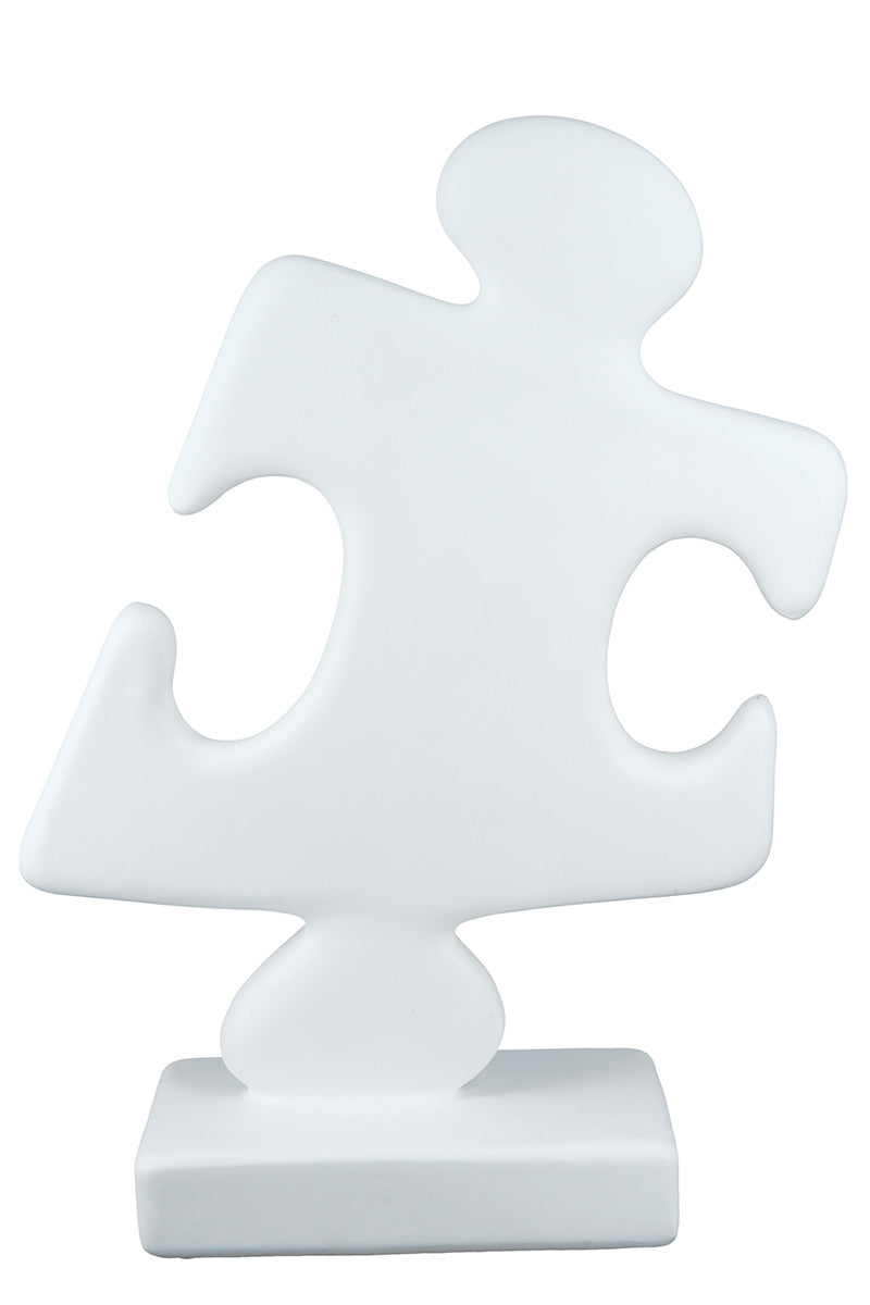 Witte Puzzle Sculptuur Modern