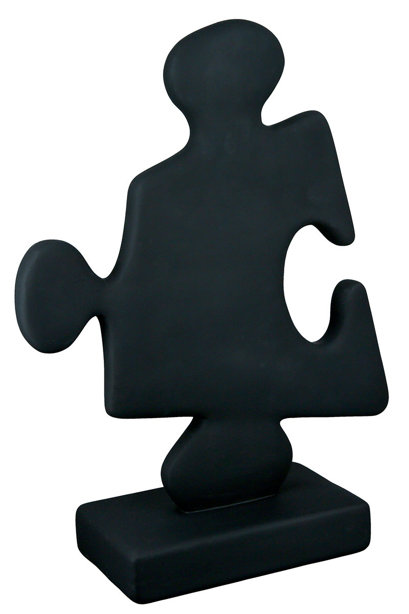 Zwarte Puzzle Sculptuur Modern