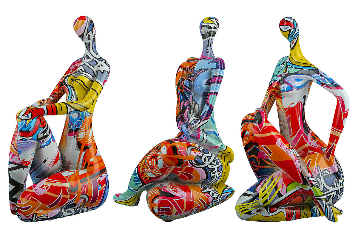 Street Art Vrouwenfiguur Multicolor