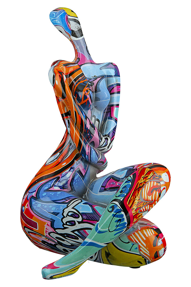 Street Art Vrouwenfiguur Multicolor