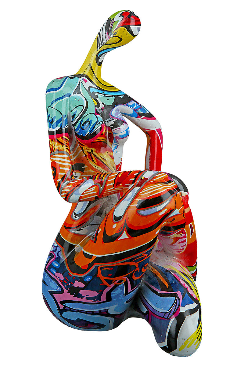 Street Art Vrouwenfiguur Multicolor