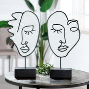 Visione Gezicht Sculptuur Wit-Zwart