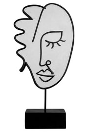 Visione Gezicht Sculptuur Wit-Zwart