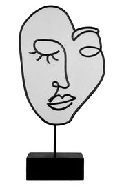 Visione Gezicht Sculptuur Wit-Zwart