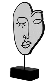 Visione Gezicht Sculptuur Wit-Zwart