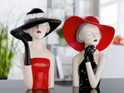 Lady Rode Hoed Figuur Zwart