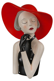 Lady Rode Hoed Figuur Zwart