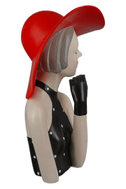 Lady Rode Hoed Figuur Zwart