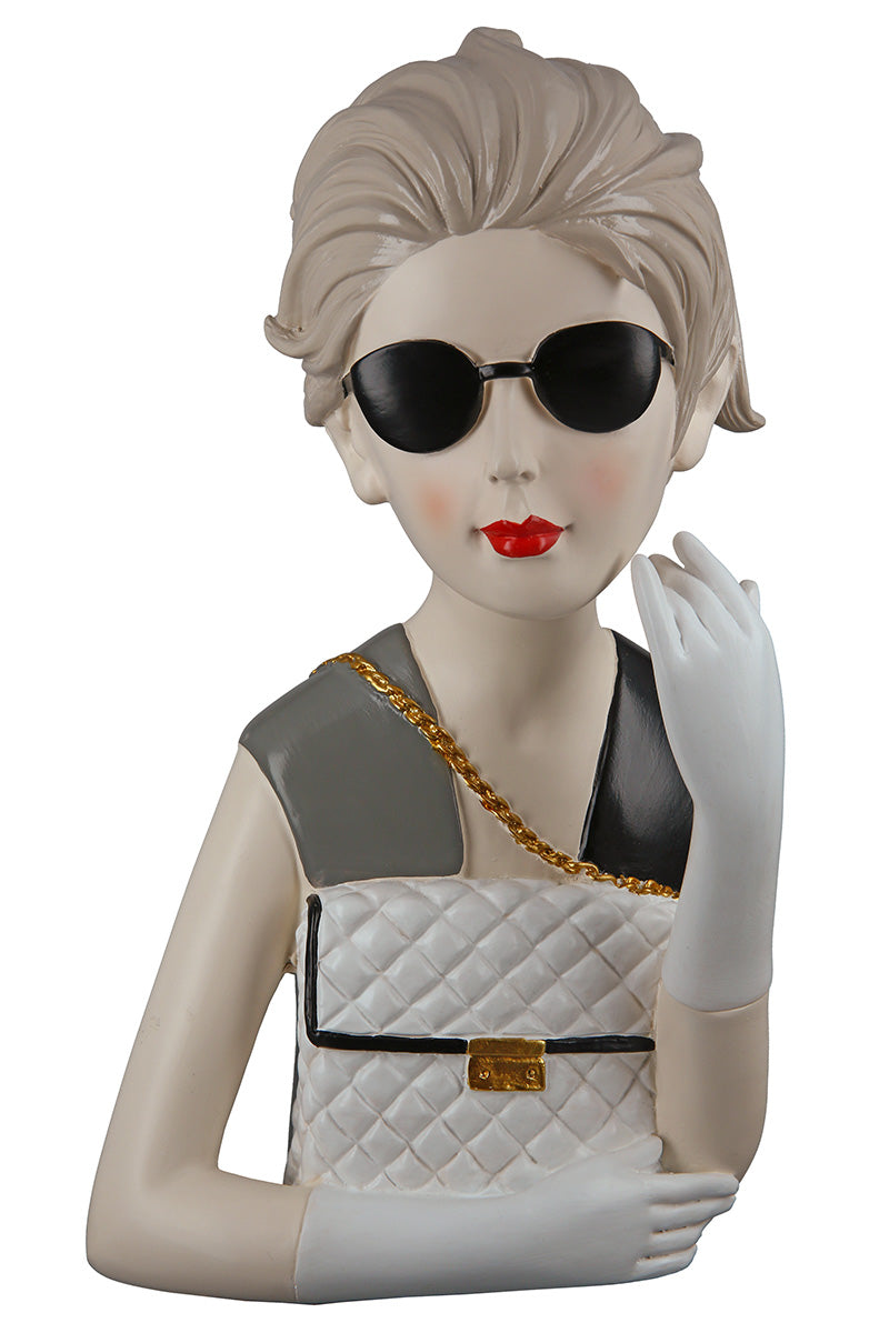 Lady met Handtas Figuur Grijs