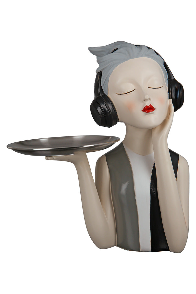Lady met Dienblad Figuur Beige