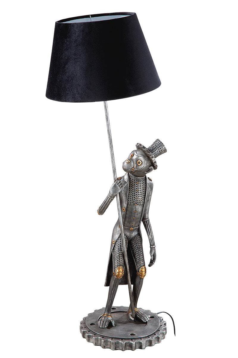 Steampunk Monkey Tafellamp Zilver