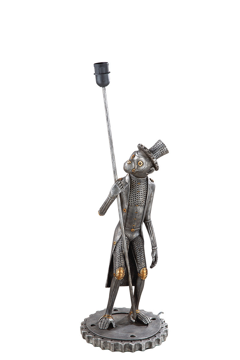 Steampunk Monkey Tafellamp Zilver