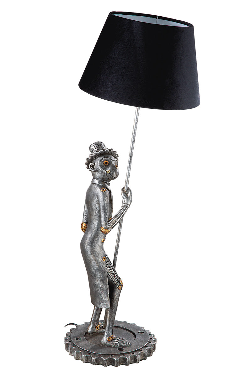 Steampunk Monkey Tafellamp Zilver