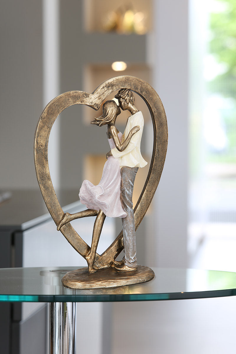 Paar in Hart Sculptuur Goud