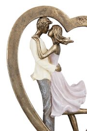 Paar in Hart Sculptuur Goud