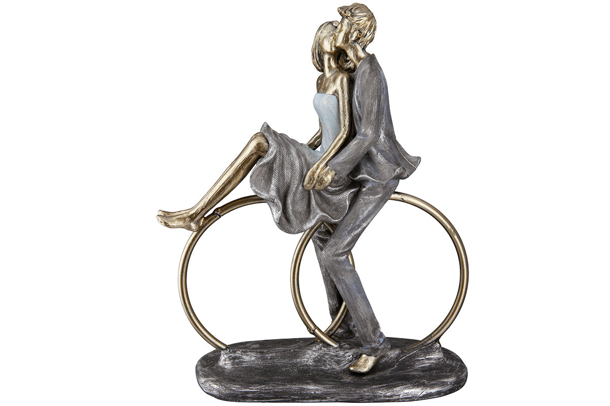 Paar op Ringen Sculptuur Goud