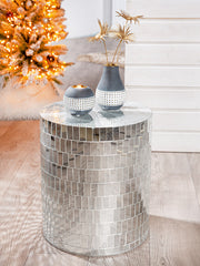Disco Ronde Zilveren Spiegel Bijzettafel