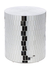 Disco Ronde Zilveren Spiegel Bijzettafel