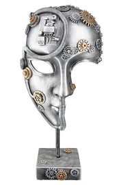 Steampunk Gezicht Sculptuur Zilver
