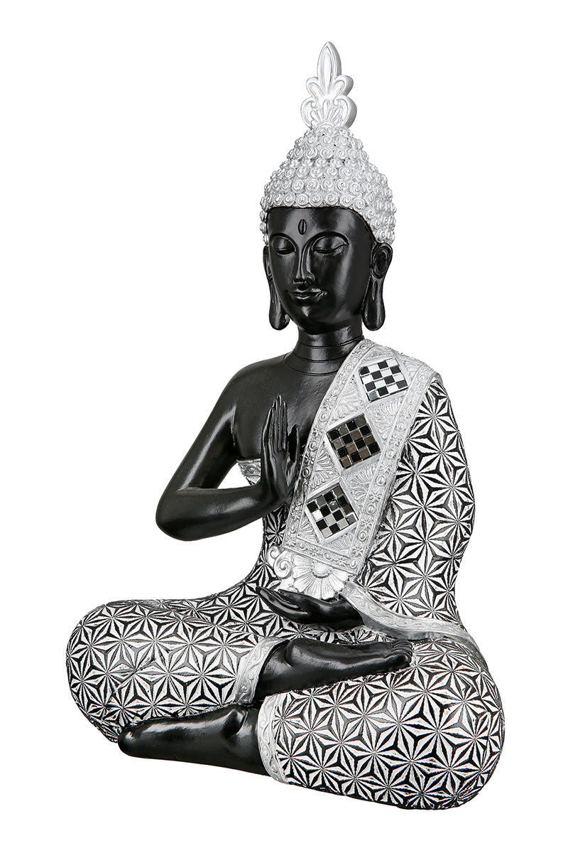 Bodha Boeddha Figuur Zwart-Zilver