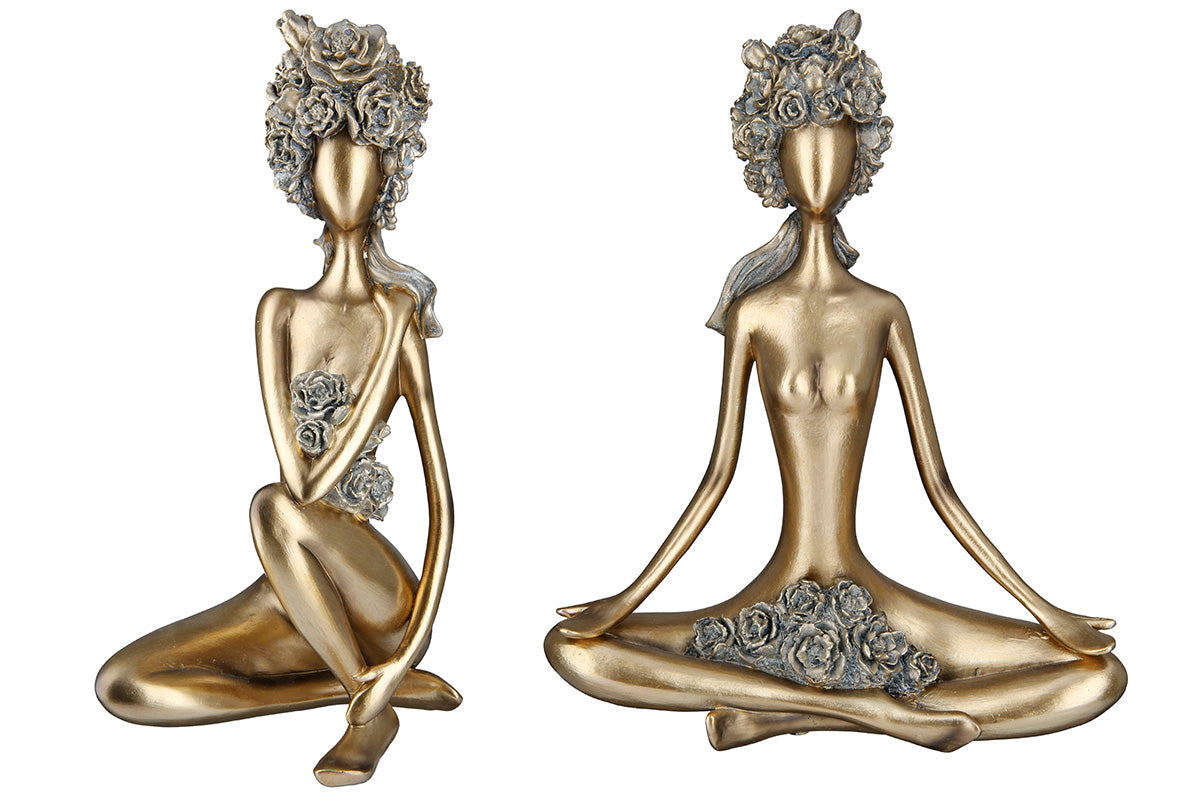 Rose Vrouwenfiguur Goud Decoratie