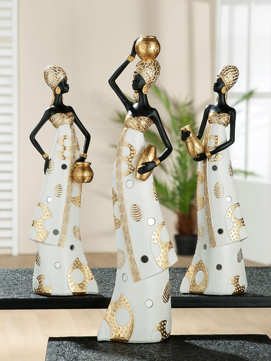 Mara Afrikaanse Vrouwenfiguur Creme
