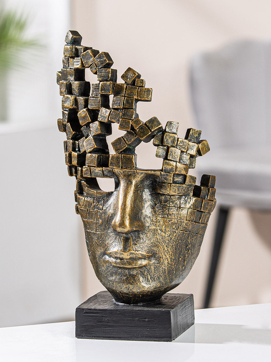 Male Mask Sculptuur Brons Decoratie