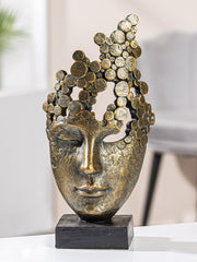 Female Mask Sculptuur Brons Decoratie