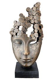 Female Mask Sculptuur Brons Decoratie