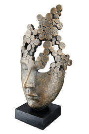 Female Mask Sculptuur Brons Decoratie