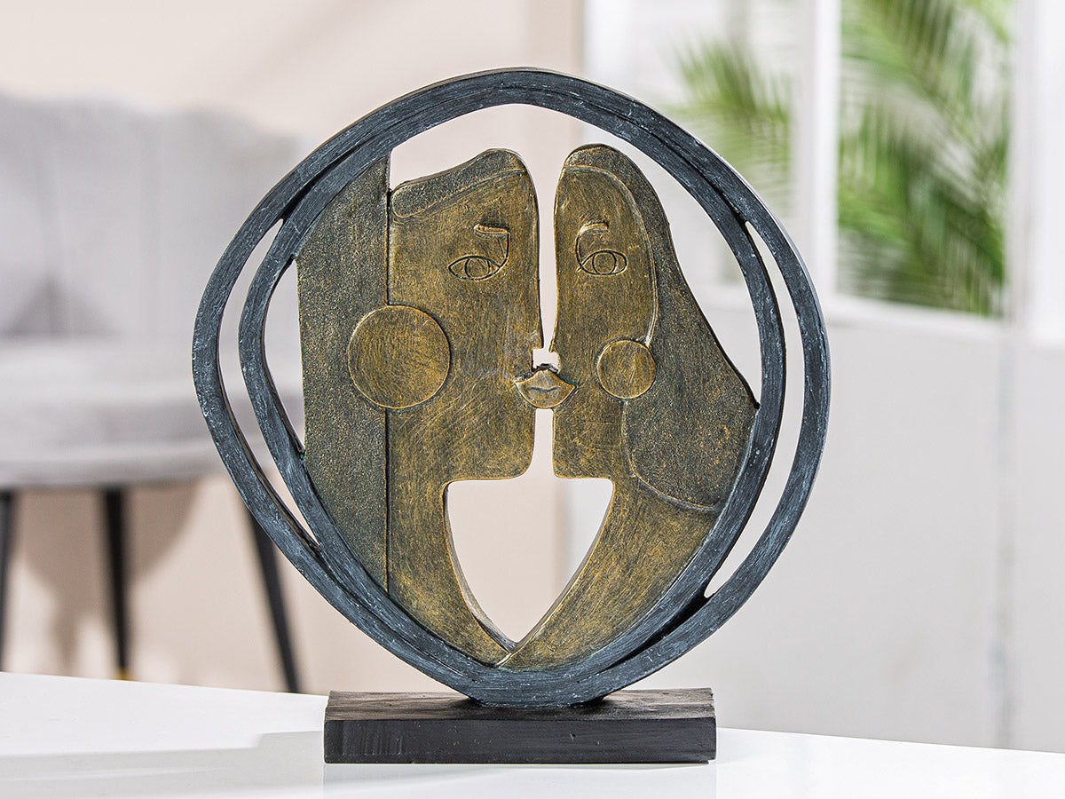 Abstract Ronde Sculptuur Brons/Zwart