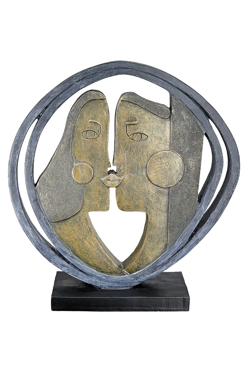 Abstract Ronde Sculptuur Brons/Zwart