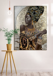 African Lady vrouwenschilderij 120 cm