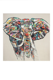 Bunter Elefant schilderij 100 cm