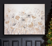 Crème schilderij Blumenwiese 120 cm
