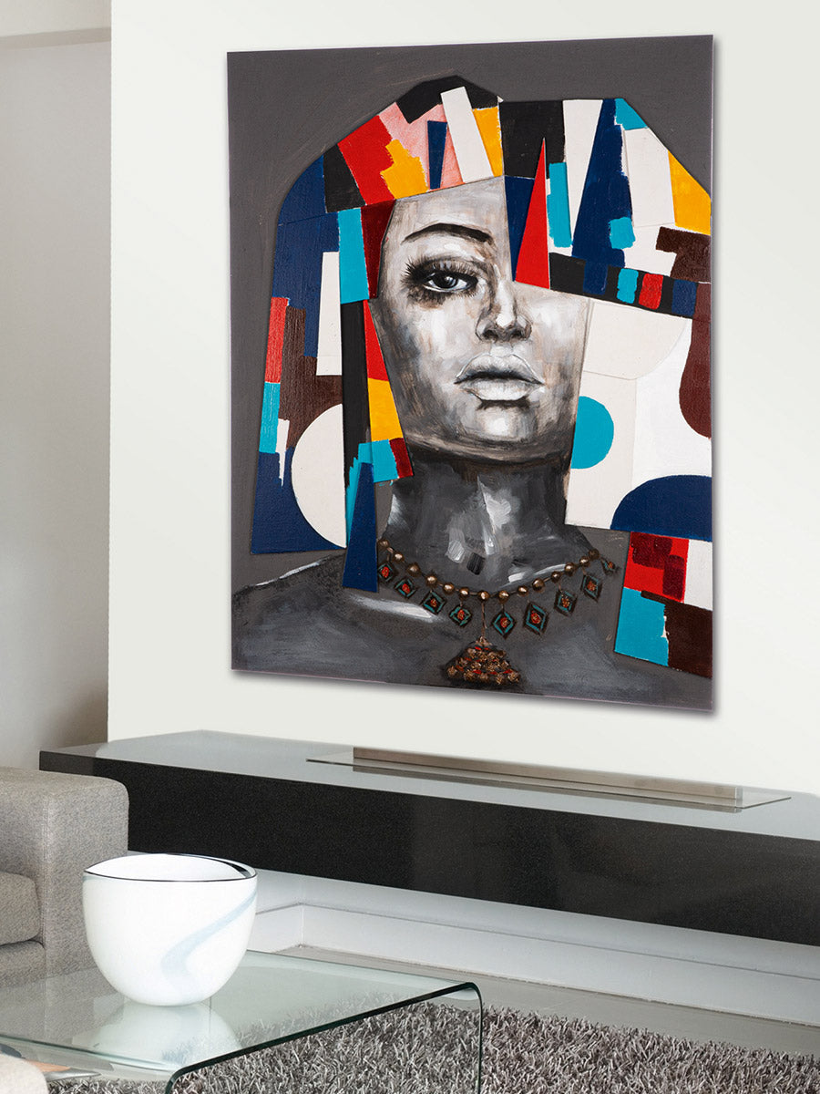 Kira 3D vrouwenschilderij 120 cm