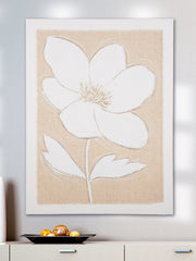 Crème schilderij Blume auf Tuch
