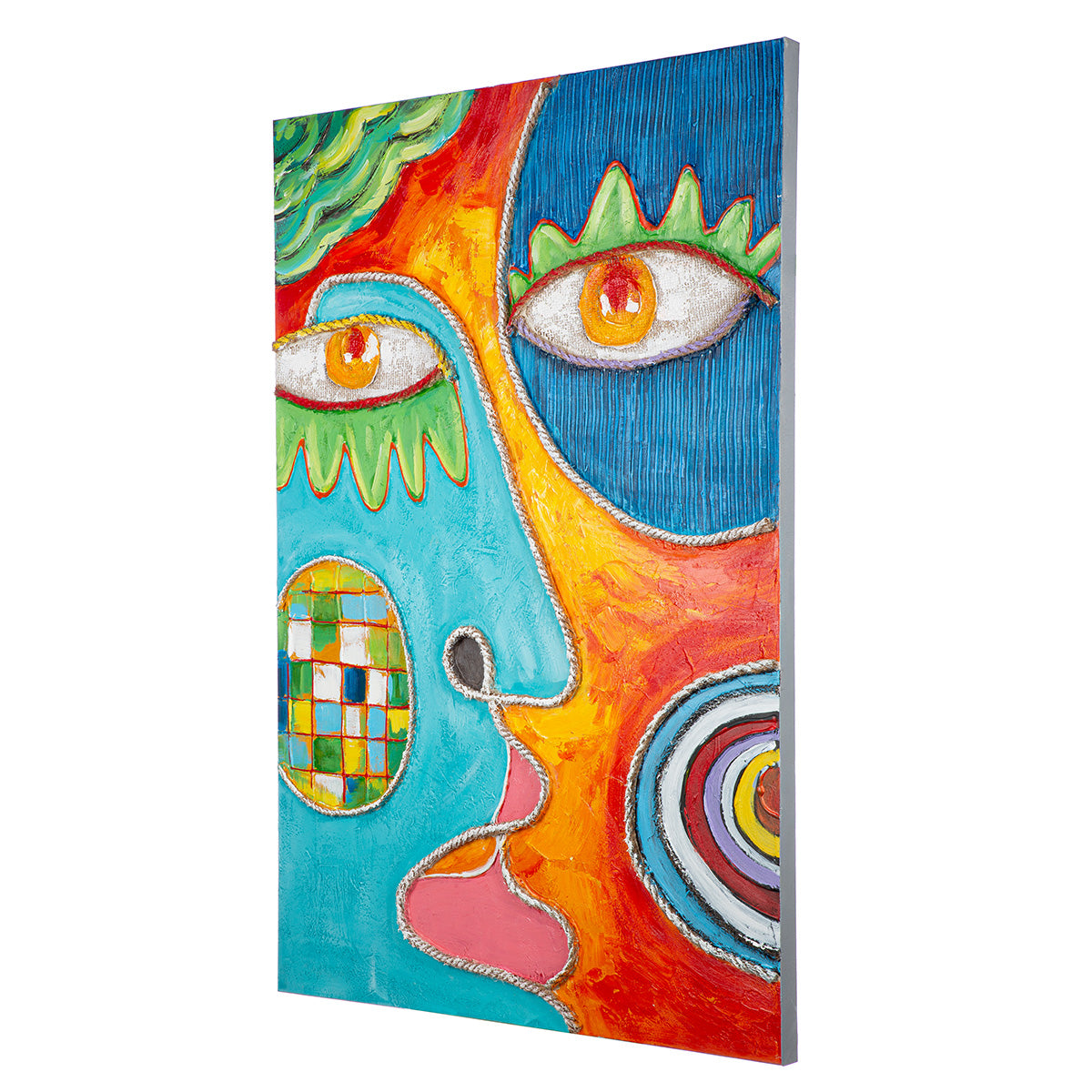 Visage kleurrijk 3D schilderij 120 cm
