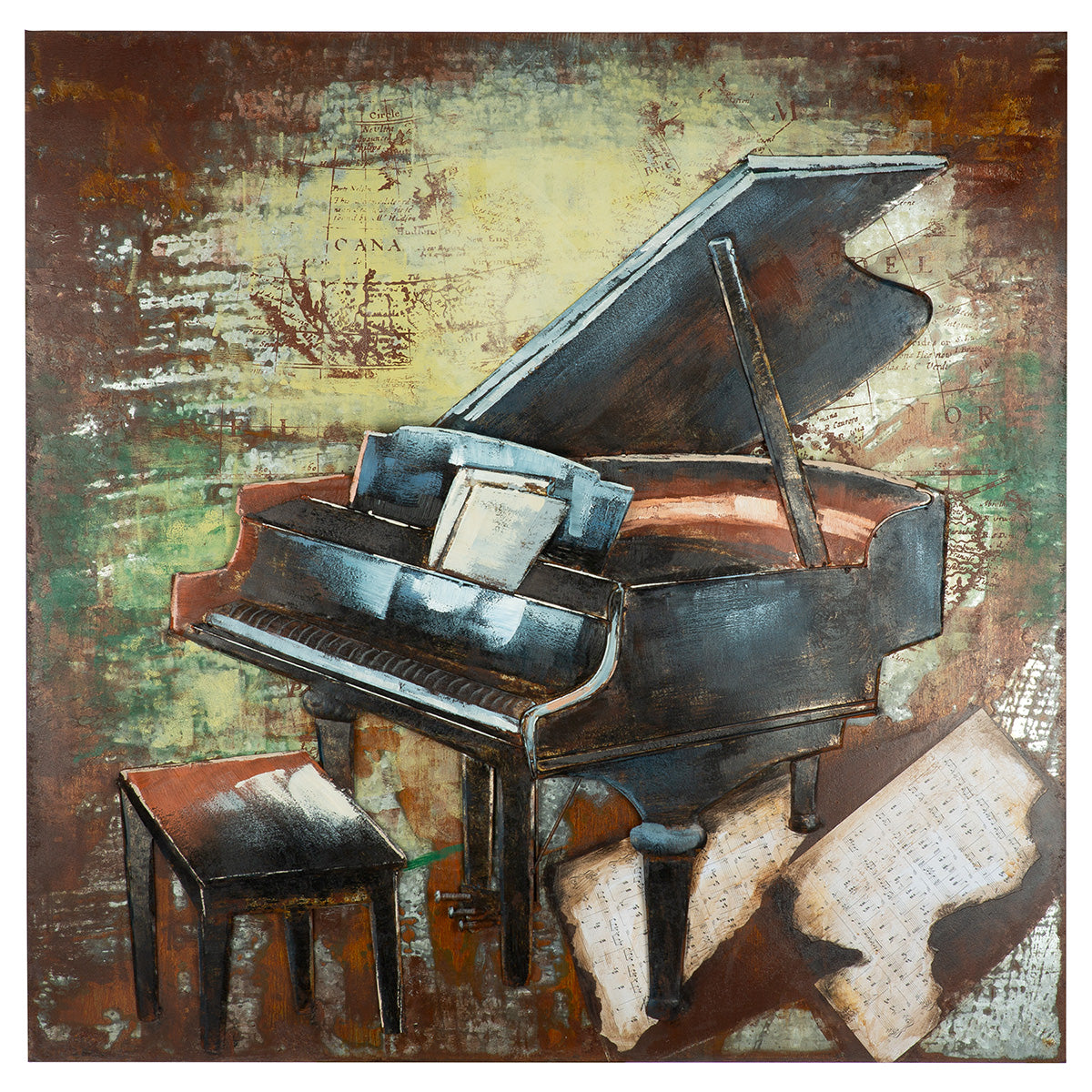 Grand Piano 3D wanddecoratie 100 cm