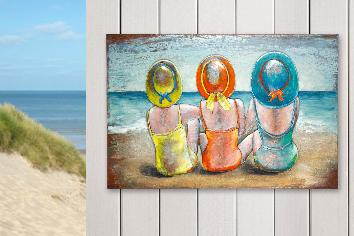 Beach Ladies 3D wanddecoratie 120 cm